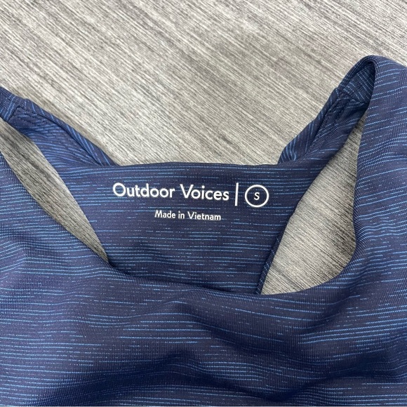 Outdoor Voices Women Tech Sweat Racerback Crop Top Small Blue Gym Outdoor - Picture 2 of 5